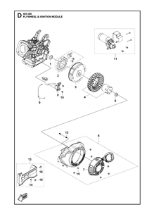 Flywheel And Ignition Module Diagram and Parts List for 598609901 2021-07 Husqvarna Engine