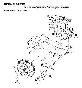 Mainframe, Right Side Diagram and Parts List for CRT52 (954140067B)(1998-07) Husqvarna Tiller
