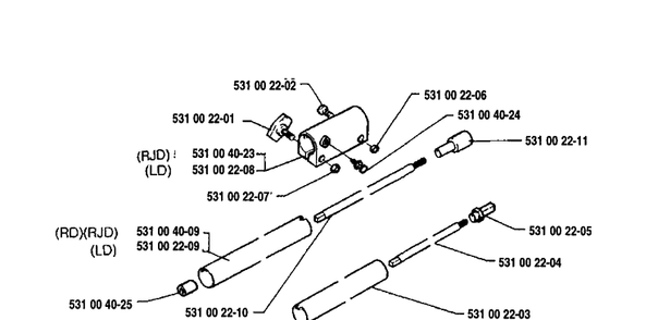 Tube Assembly Diagram and Parts List for 125L 1992-01 Husqvarna Trimmer