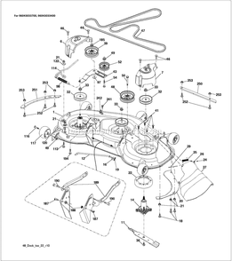 Deck Diagram and Parts List for TS148XK  Husqvarna Lawn Tractor