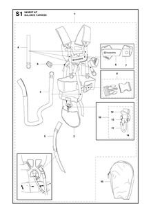 Harness Diagram and Parts List for 545RXTAT  Husqvarna Brush Cutter