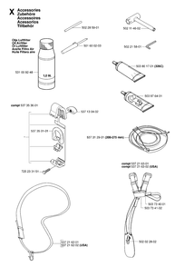 Accessories Diagram and Parts List for 326L 20061400001 & Above Husqvarna Trimmer