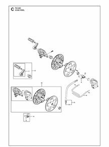Hose Reel Diagram and Parts List for PW480 (970468301)(2021-01) Husqvarna Pressure Washer