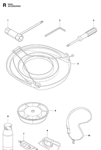 Accessories 2 Diagram and Parts List for 233RJ 20090100001-20112700000 Husqvarna Brush Cutter