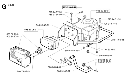Engine Diagram and Parts List for R11 2002-02 Husqvarna Lawn Tractor
