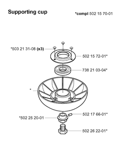 Supporting Cup Diagram and Parts List for 20004000001-20010900000  Husqvarna Edger