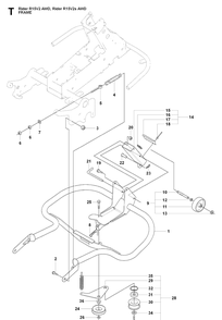 Frame Diagram and Parts List for RIDER15V2AWD (965200901)(2009-04) Husqvarna Lawn Mower