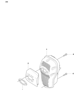 Muffler (355) Diagram and Parts List for 355FXT 2008-07 Husqvarna Brush Cutter