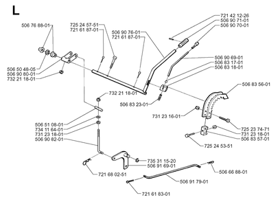 Controls Diagram and Parts List for R970HST 1998-03 Husqvarna Lawn Tractor
