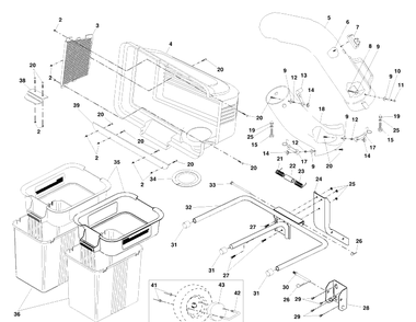 Grass Catcher Diagram and Parts List for C36C (954040506)(2001-11) Husqvarna Lawn Tractor Accessories