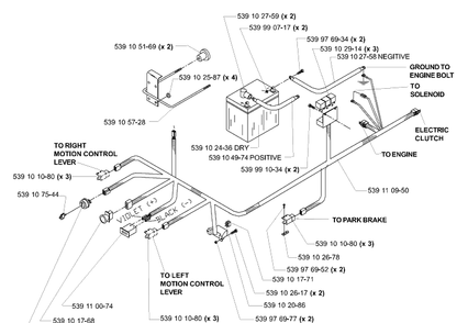 Wiring Assembly Diagram and Parts List for LZ5227TXPKOA (968999309)(2006-02) Husqvarna Lawn Mower