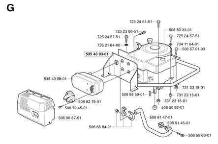 Engine Diagram and Parts List for R13 2003-01 Husqvarna Lawn Tractor