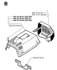 Cylinder Cover Diagram and Parts List for 250RX 19973100001-Current Husqvarna Brush Cutter