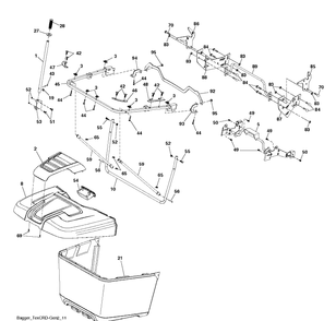 Bagger Diagram and Parts List for TC342T (96051014801)(2017-09) Husqvarna Lawn Tractor