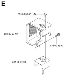 Heat Shield Diagram and Parts List for 155B (TEX54D-EC50)(20041400001-Current)(2004) Husqvarna Leaf Blower / Vacuum