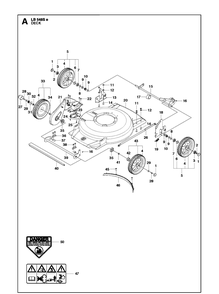 Mower Deck / Cutting Deck Diagram and Parts List for LB548SE  Husqvarna Lawn Mower