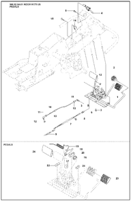 Pedals Diagram and Parts List for R175 2008-05 Husqvarna Lawn Tractor