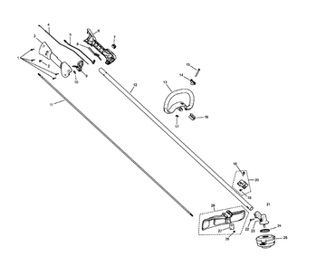 Shaft And Handle Diagram and Parts List for 325L  Husqvarna Edger