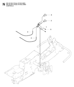 Controls Diagram and Parts List for R15-V2AWD (965200901)(2008-01) Husqvarna Lawn Tractor