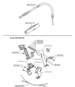 Throttle Assembly Diagram and Parts List for 165BT 2001-06 Husqvarna Leaf Blower / Vacuum