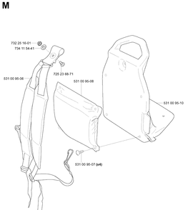 Harness Diagram and Parts List for 125BT (TH026D-AC57)(20041800001-Current) Husqvarna Leaf Blower / Vacuum