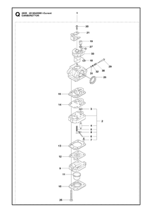 Carburetor Diagram and Parts List for 236R  Husqvarna Brush Cutter