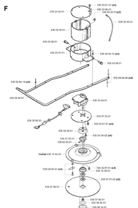 Blade Motor And Cutting Equipment 5 Diagram and Parts List for G1 1998-2003 Husqvarna Lawn Mower