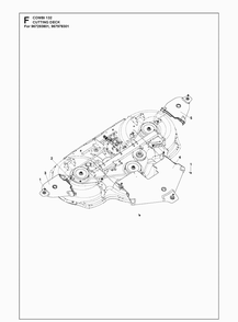52 Inch/132cm Cutting Deck 6 Diagram and Parts List for C132 P500-series Husqvarna Lawn Mower