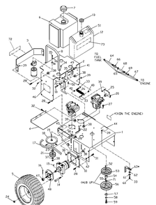 Rear Deck Assembly Diagram and Parts List for WH3615 2001-02 Husqvarna Lawn Mower
