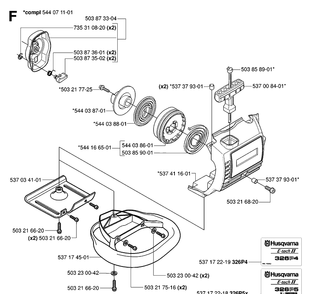 Starter 3 Diagram and Parts List for 326P 20062800001-20081199999 Husqvarna Pole Saw