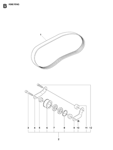 Belt Diagram and Parts List for K960 2008-03 Husqvarna Circular Saw