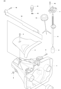 Fuel Tank/Avs (355) Diagram and Parts List for 355FXT 2008-07 Husqvarna Brush Cutter