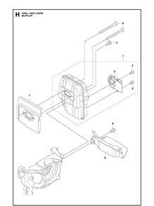 Muffler Diagram and Parts List for 243R 20121000001-Current Husqvarna Brush Cutter