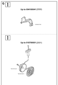 Service Updates Diagram and Parts List for 346XP 20012200001-20032200000 Husqvarna Chainsaw