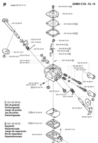 Carburetor Details Diagram and Parts List for 326HE4 (X-SERIES)(20013500001-20033100000) Husqvarna Hedge Trimmer