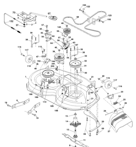 Mower Deck / Cutting Deck Diagram and Parts List for YTA19K42 (96043013901)(2012-10) Husqvarna Lawn Tractor