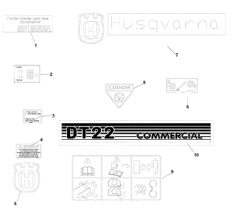 Decals Diagram and Parts List for DT22BNR (968999367)(2005-11) Husqvarna Seeder