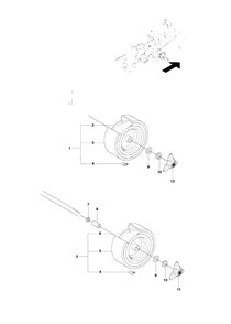 Wheels And Tires Diagram and Parts List for R15T (966414201)(2010-07) Husqvarna Lawn Tractor