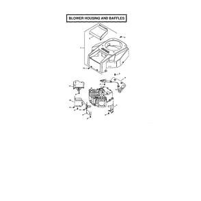 Engine >> Blower Housing/Baffles Diagram and Parts List for YTS4500  Husqvarna Lawn Tractor