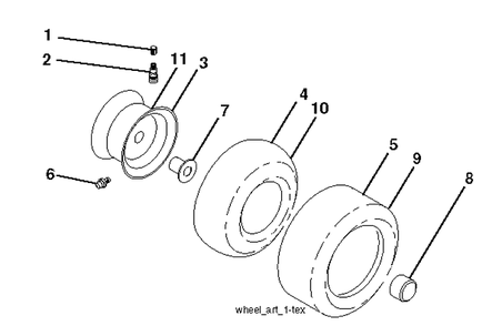 Wheels And Tires Diagram and Parts List for TC130 (96051019700)(2019-05) Husqvarna Lawn Tractor