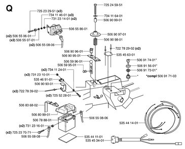 Electrical Diagram and Parts List for R15-V2 (953533701)(2006-05) Husqvarna Lawn Tractor