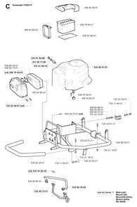 Engine Diagram and Parts List for PF21 2001-02 Husqvarna Lawn Tractor