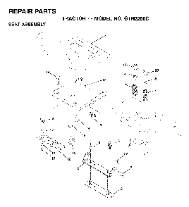 Seat Diagram and Parts List for GTH2250C (954567093)(2001-05) Husqvarna Lawn Tractor