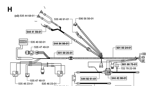 Wiring Harness Diagram and Parts List for PR18AWD (965095001)(2007-03) Husqvarna Lawn Mower