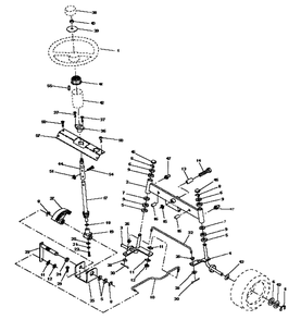 Steering And Front Axle Diagram and Parts List for LTH125 (HC125H42C)(954002721)(1996-04) Husqvarna Lawn Mower