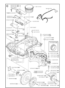 Chassis Lower Diagram and Parts List for 260ACX  Husqvarna Lawn Mower