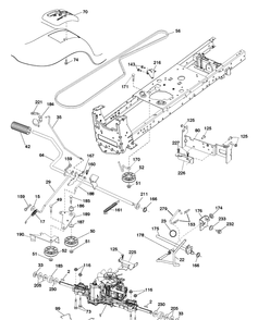 Drive Diagram and Parts List for YTH2042-250180 2012-01 Husqvarna Lawn Tractor