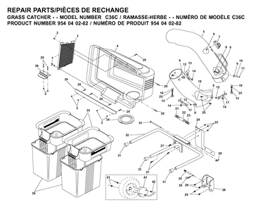 Part Location Diagram of 532128598 Husqvarna Chute, Upper