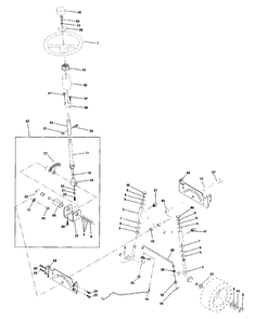 Steering Assembly Diagram and Parts List for LT130 (954140004-A)(1997-12) Husqvarna Lawn Tractor