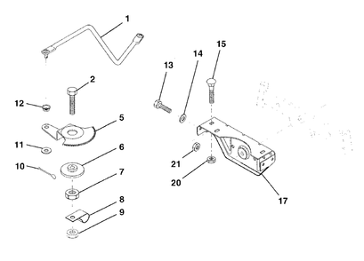 Sector Gear/Axle Support Diagram and Parts List for LR125 (954000522-A)(1992-12) Husqvarna Lawn Tractor